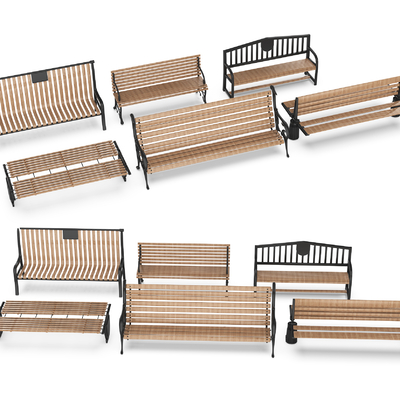  户外公用椅su模型 