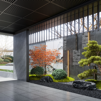  植物堆 庭院景观su模型 