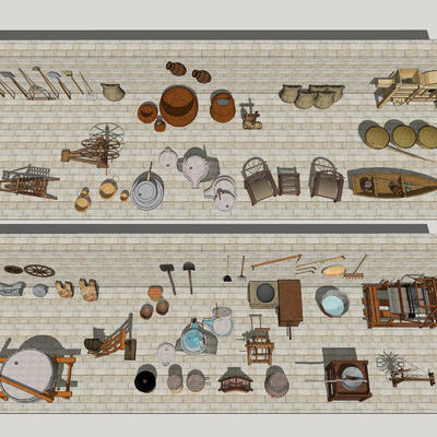  农用具 工具su模型 