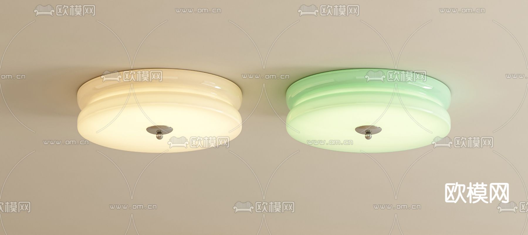 奶油风吸顶灯3d模型下载