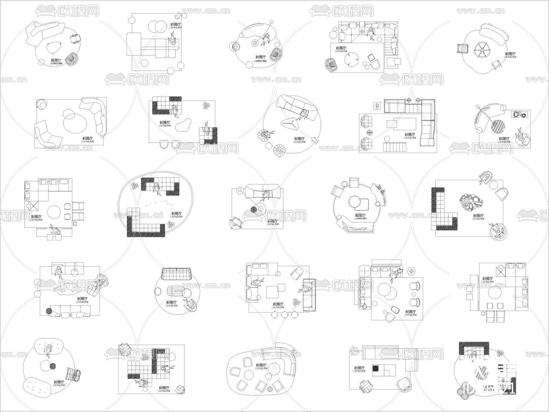 超实用网红家具组合cad图库下载（渲染图4）