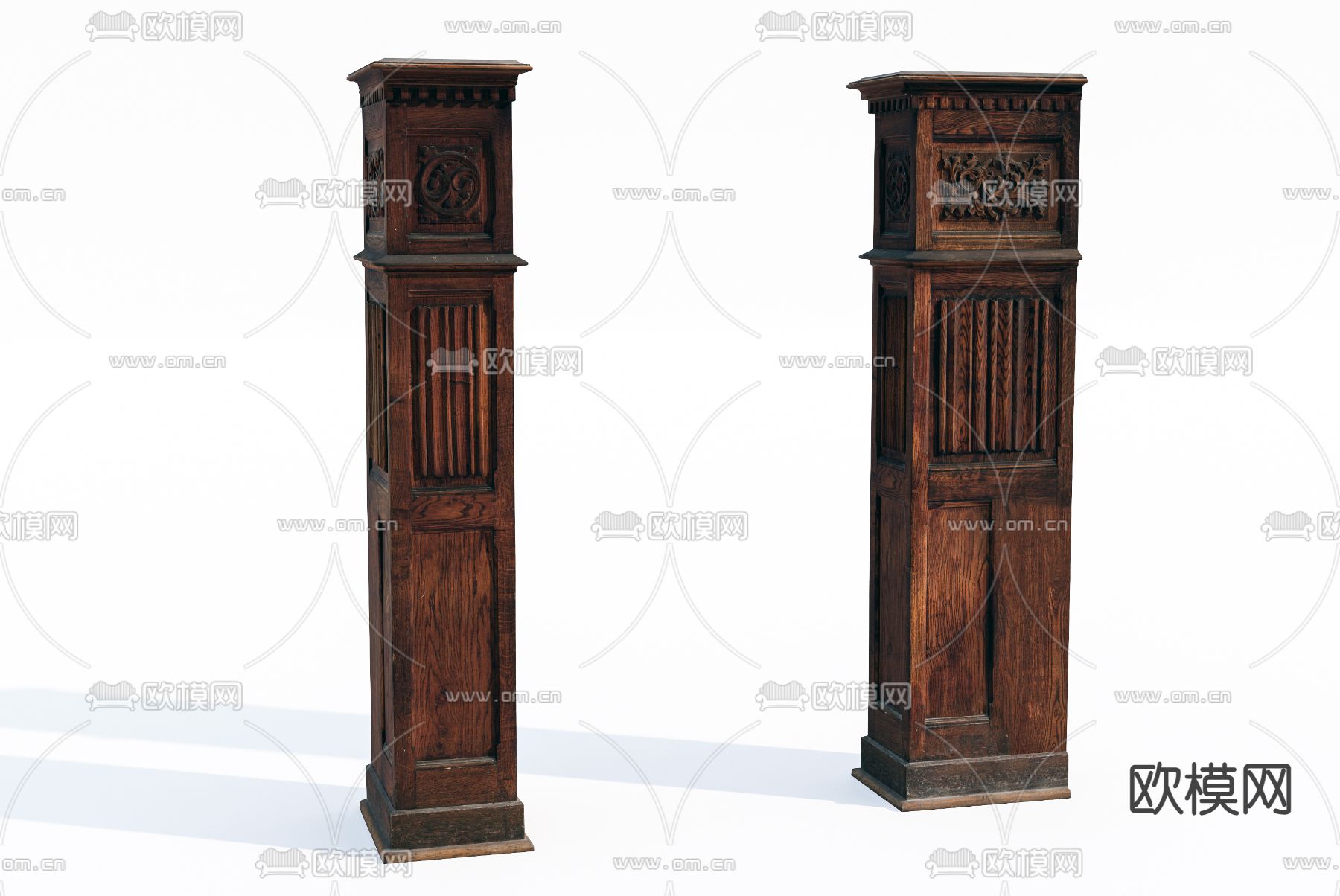欧式木柱 柱子su模型下载（渲染图1）