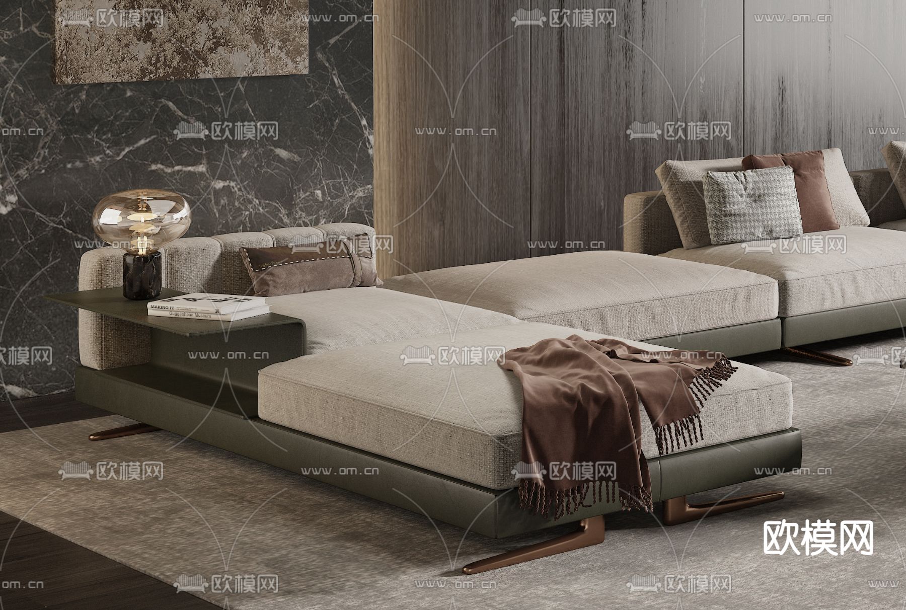 Minotti 组合沙发su模型下载（渲染图2）