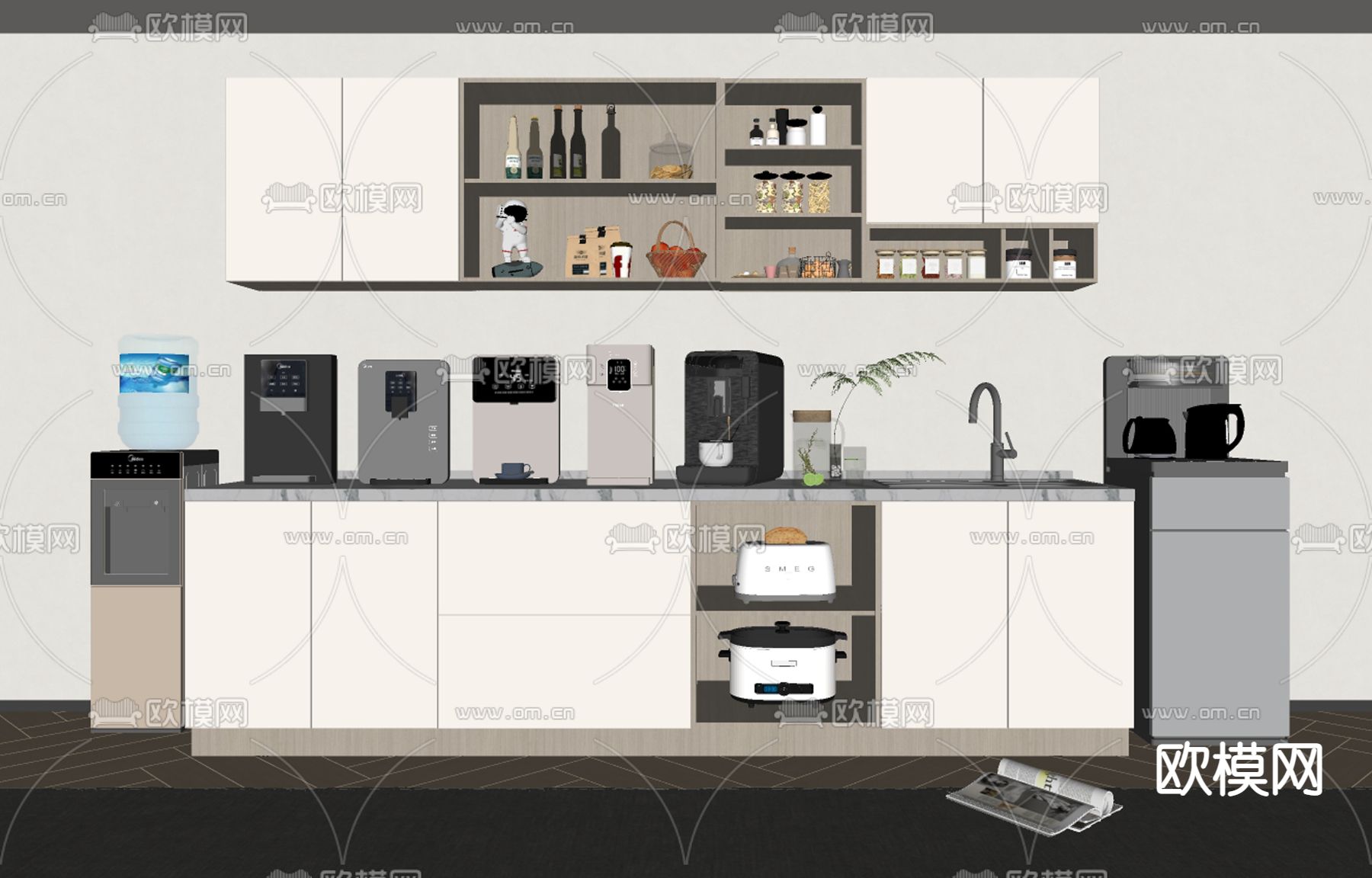 直饮机 饮水机su模型下载（渲染图2）