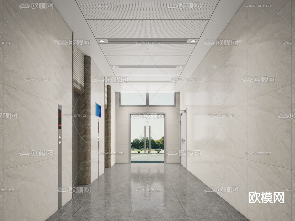 医院电梯间免费3d模型下载_ID14070428_3dmax免费模型-欧模网