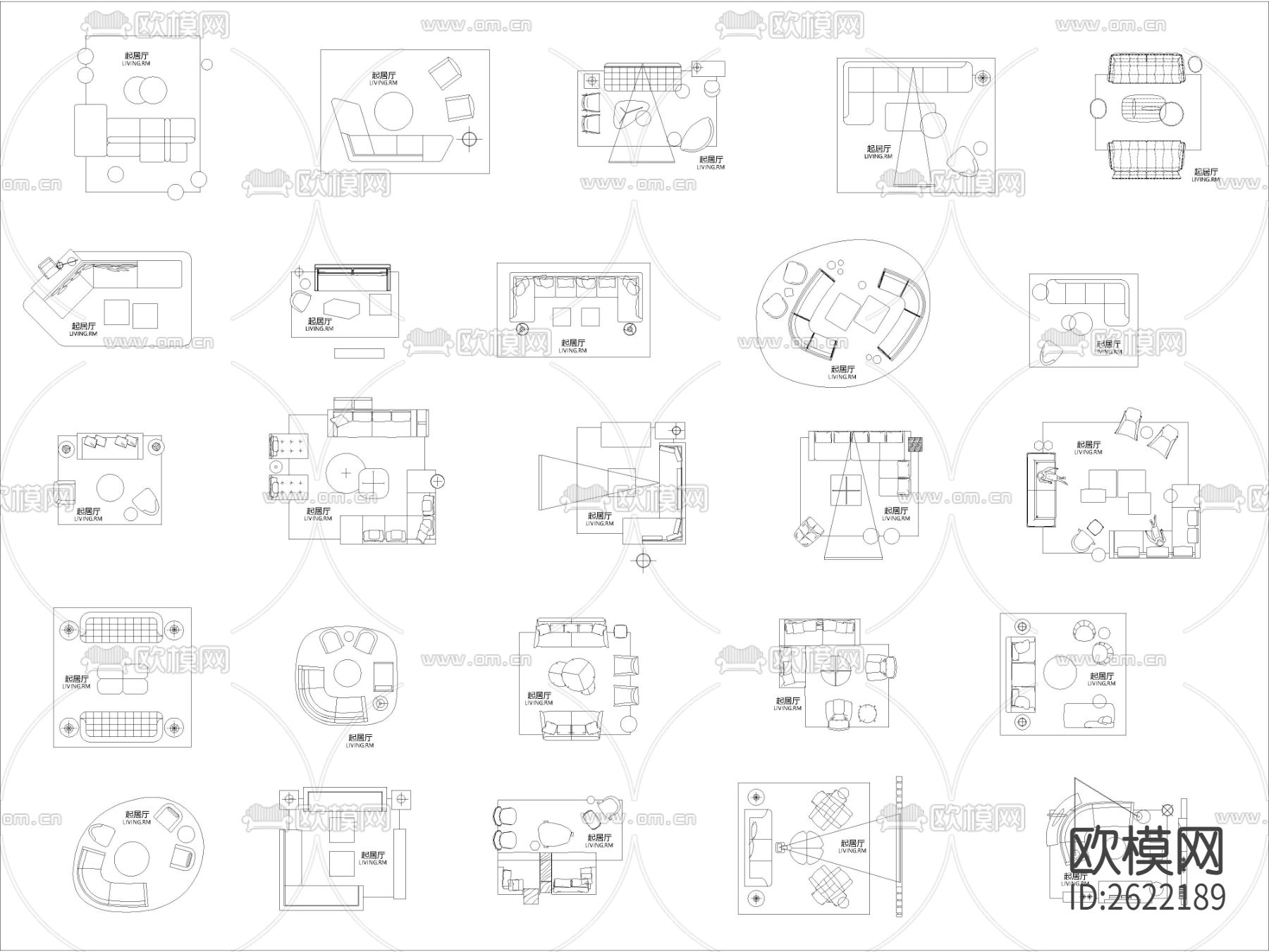 超实用网红家具组合cad图库下载（渲染图9）