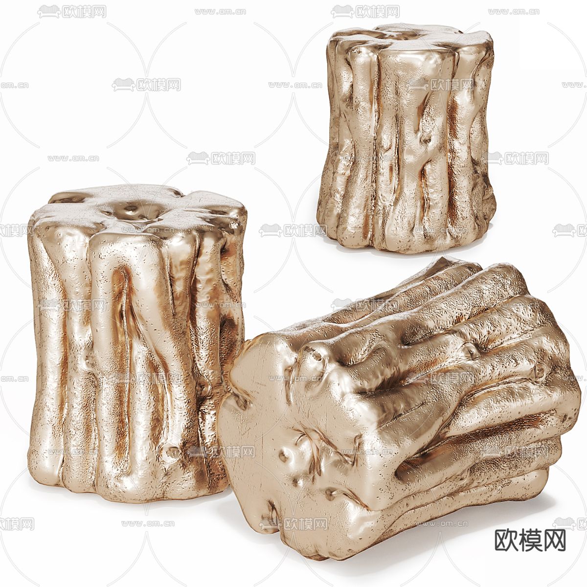 金属矮凳 凳子su模型下载（渲染图1）