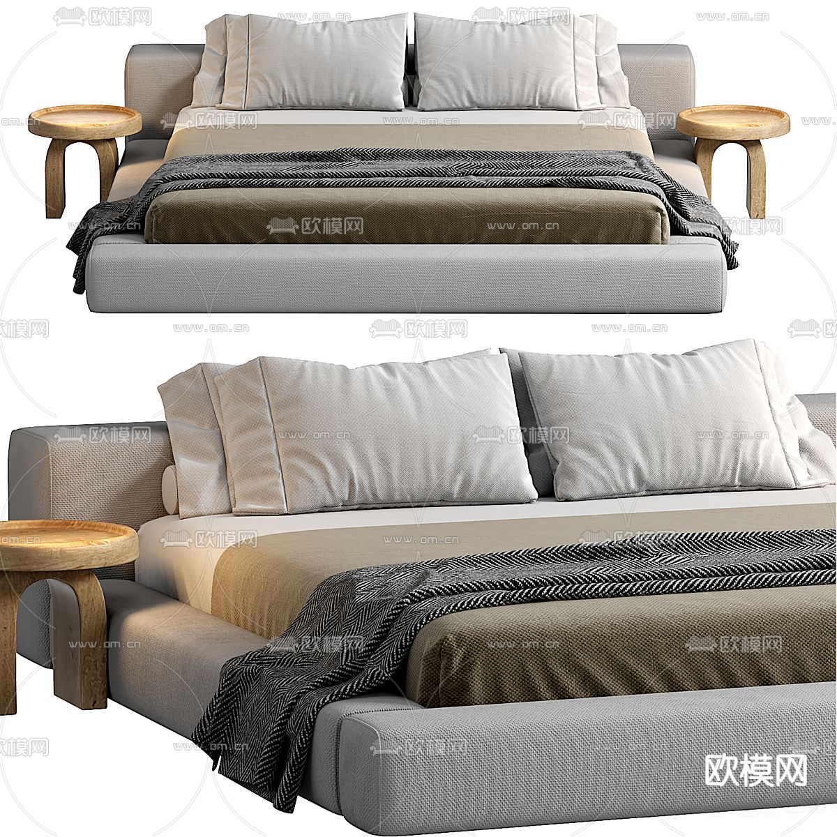 MISSANA 双人床3d模型下载（渲染图1）