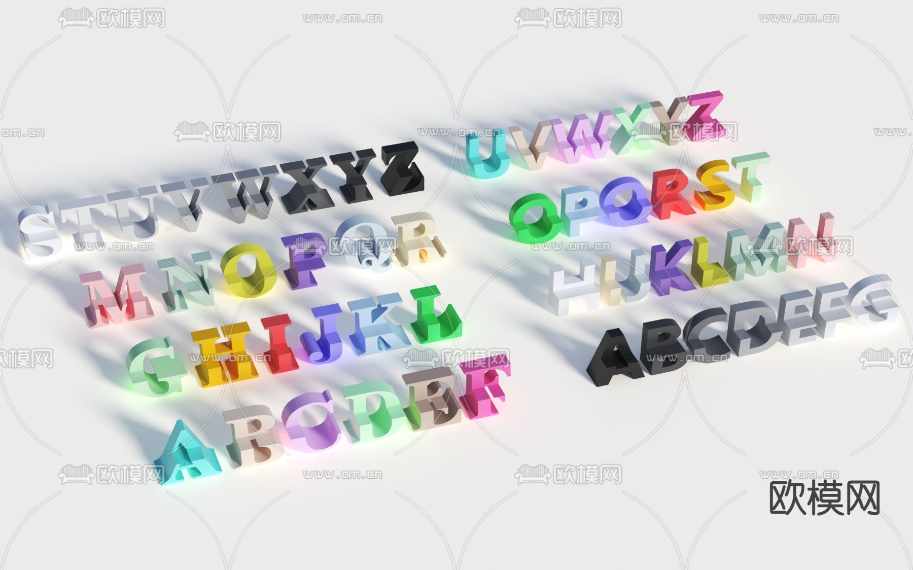 现代字母坐凳景观坐凳su模型下载（渲染图1）