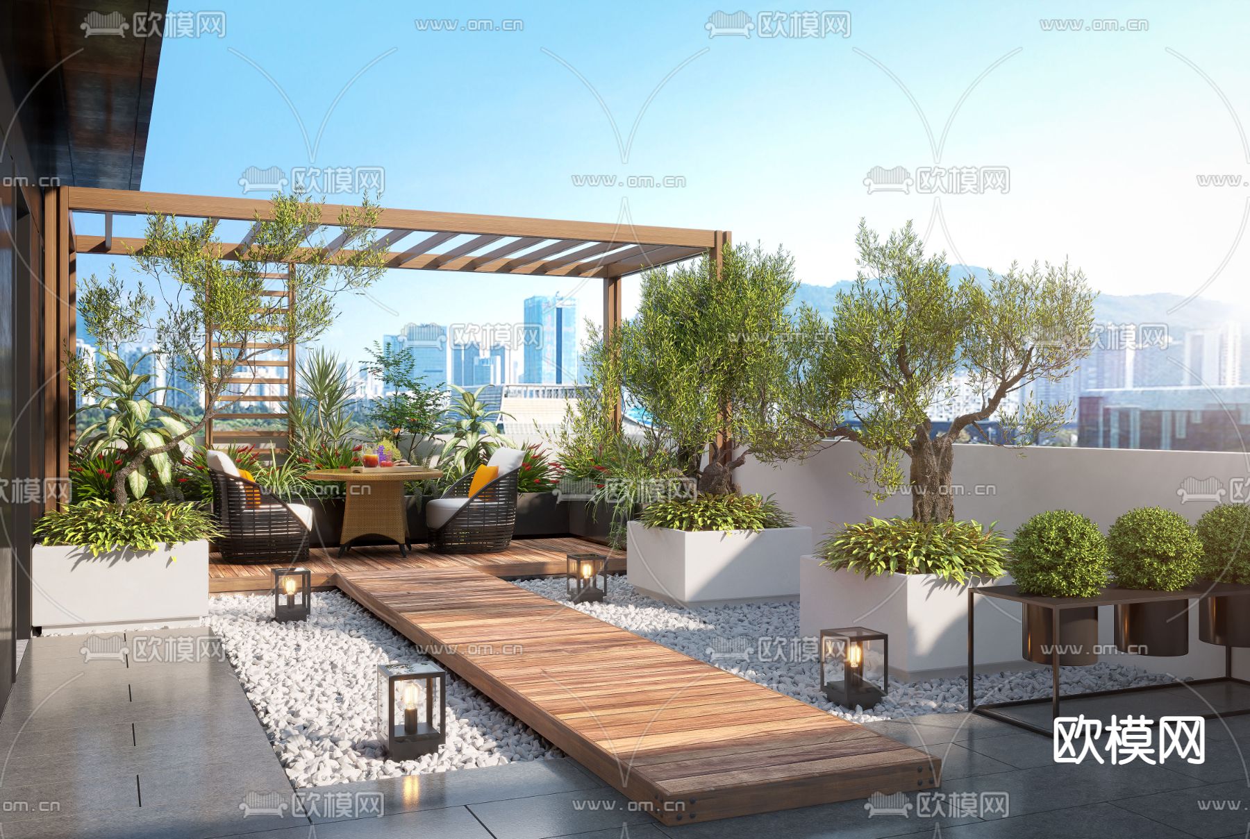 阳台 花园 庭院3d模型