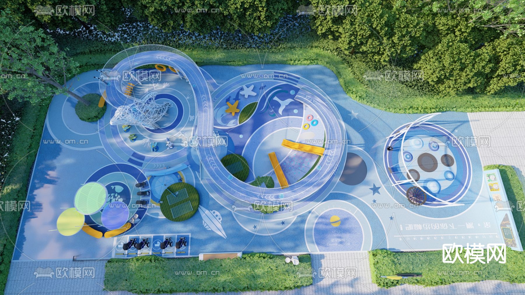 海洋主题乐园su模型下载（渲染图1）