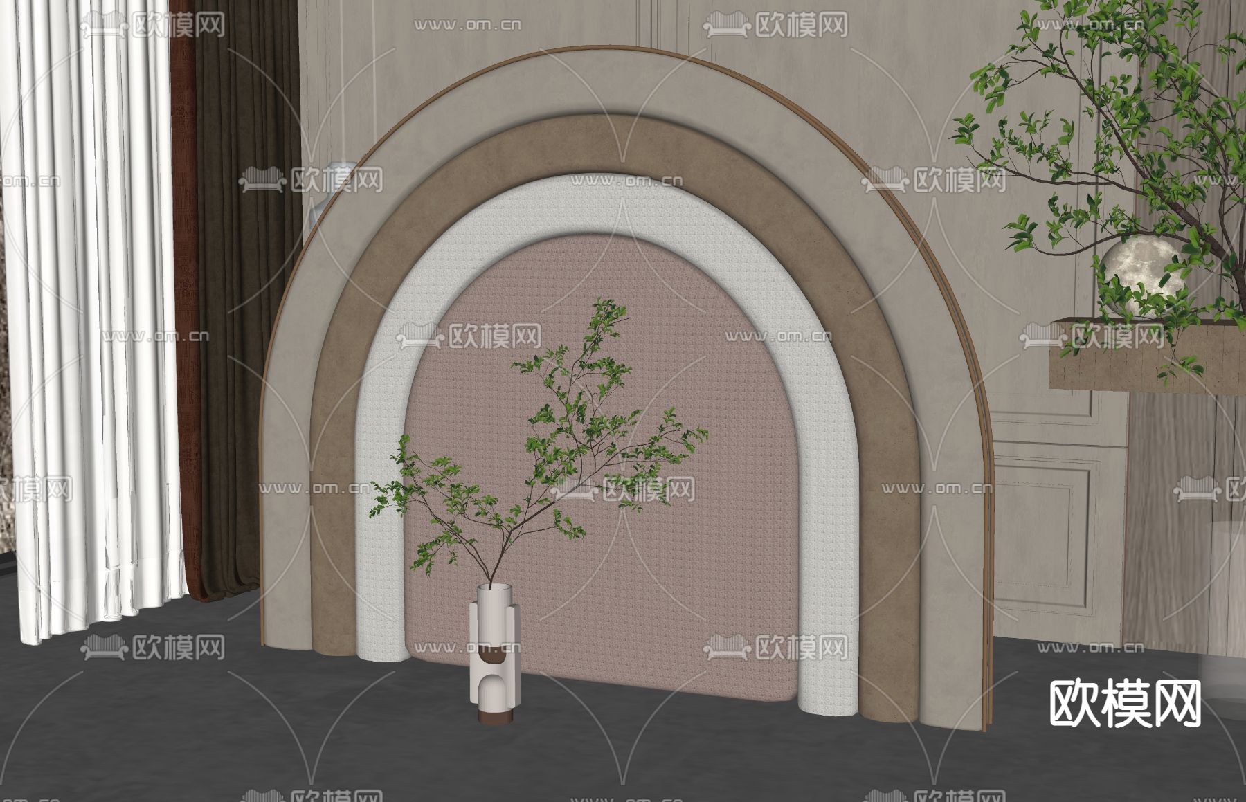 儿童屏风 隔断su模型下载（渲染图2）