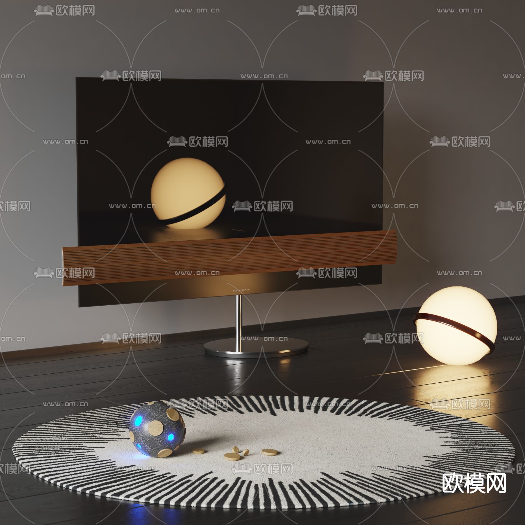 液晶屏 电视机su模型下载（渲染图1）