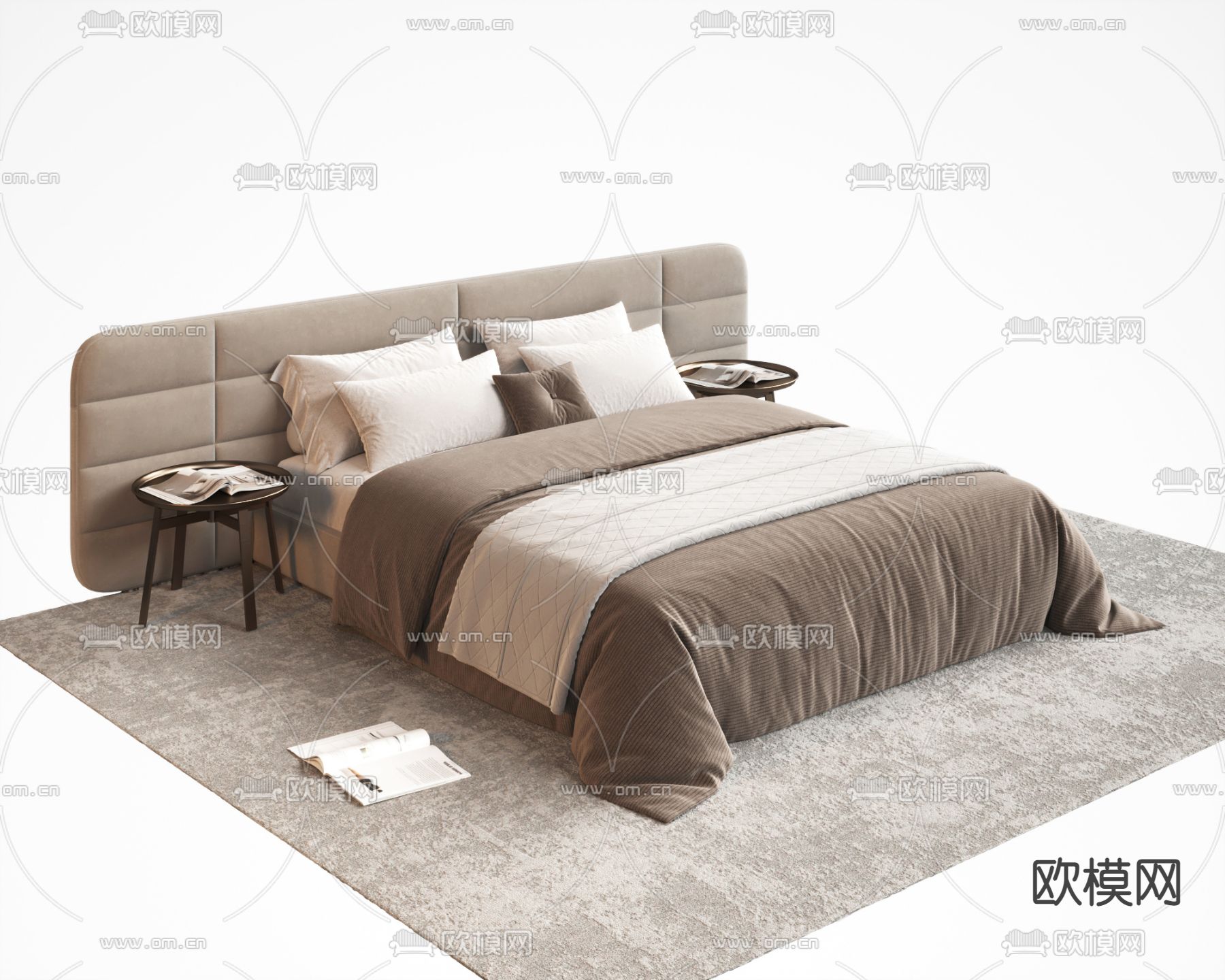 pertica 双人床3d模型下载