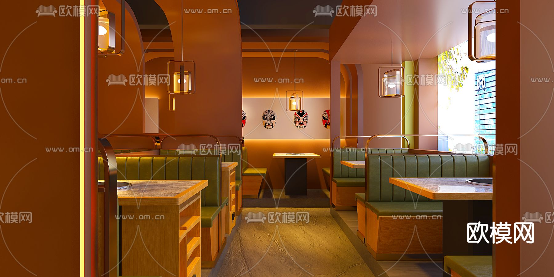 火锅店免费3d模型下载（渲染图2）