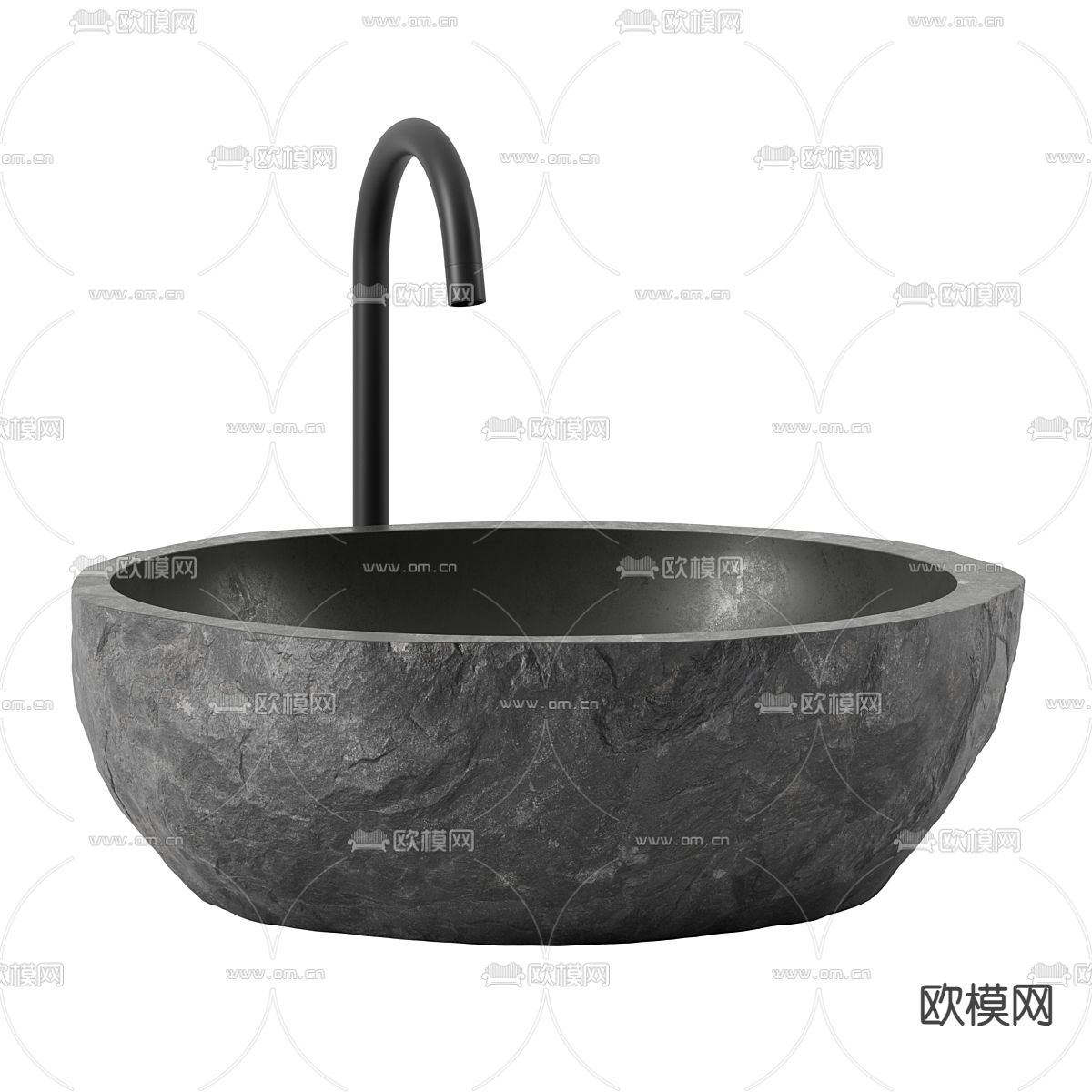 毛石洗手池 台盆su模型下载（渲染图1）