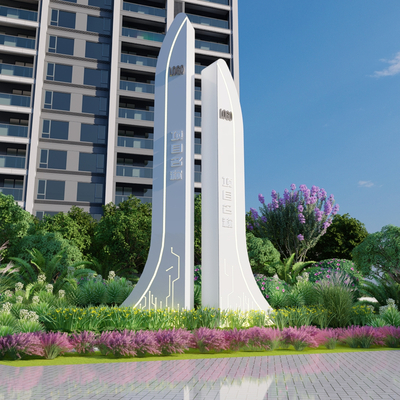  户外导示牌 标识牌 指示牌su模型 