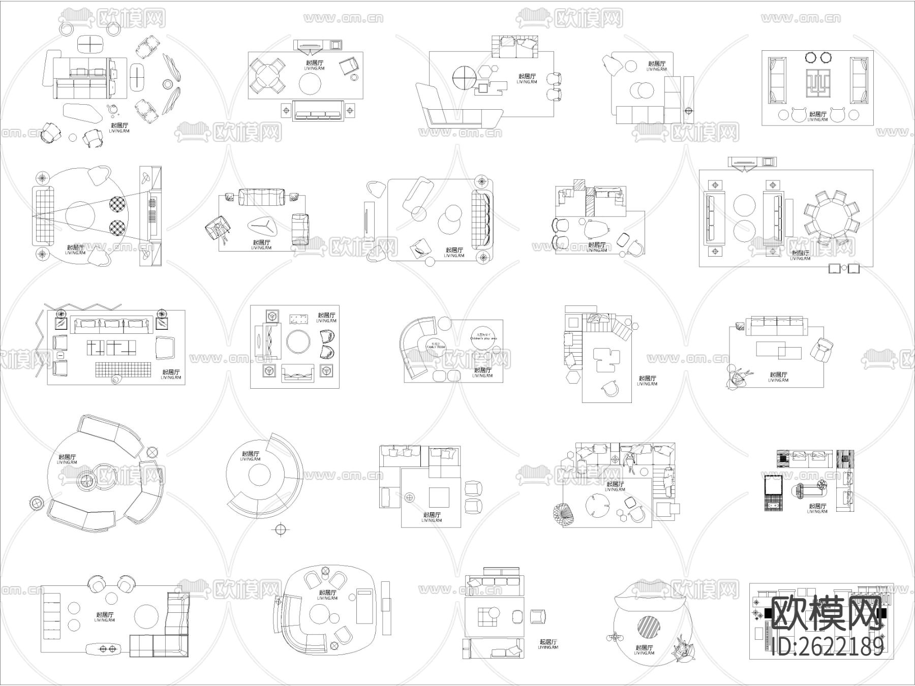 超实用网红家具组合cad图库下载（渲染图5）