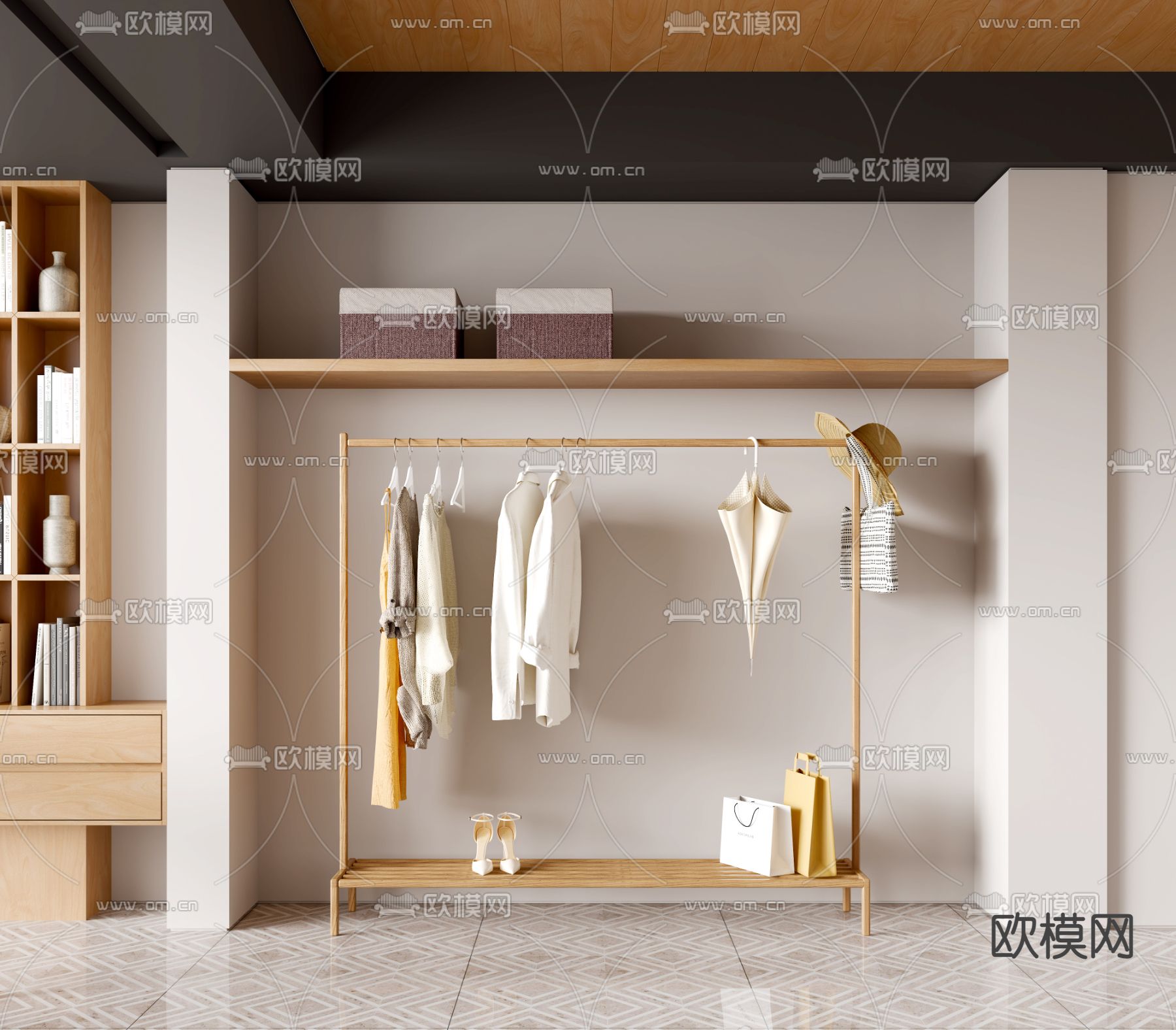 晾衣架 衣帽架3d模型下载