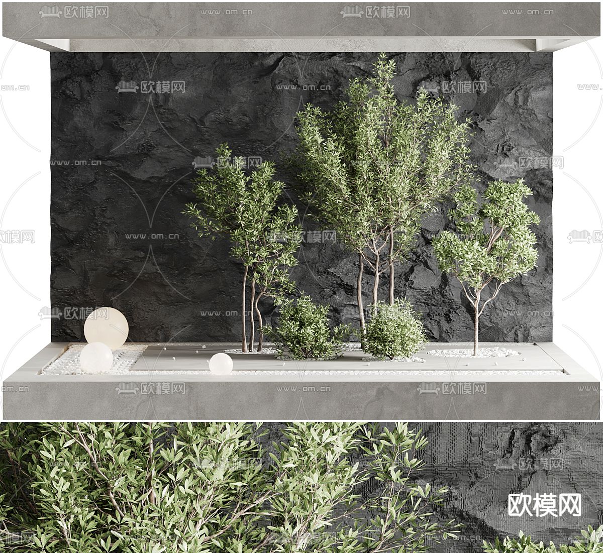 室内景观 植物堆3d模型下载（渲染图1）
