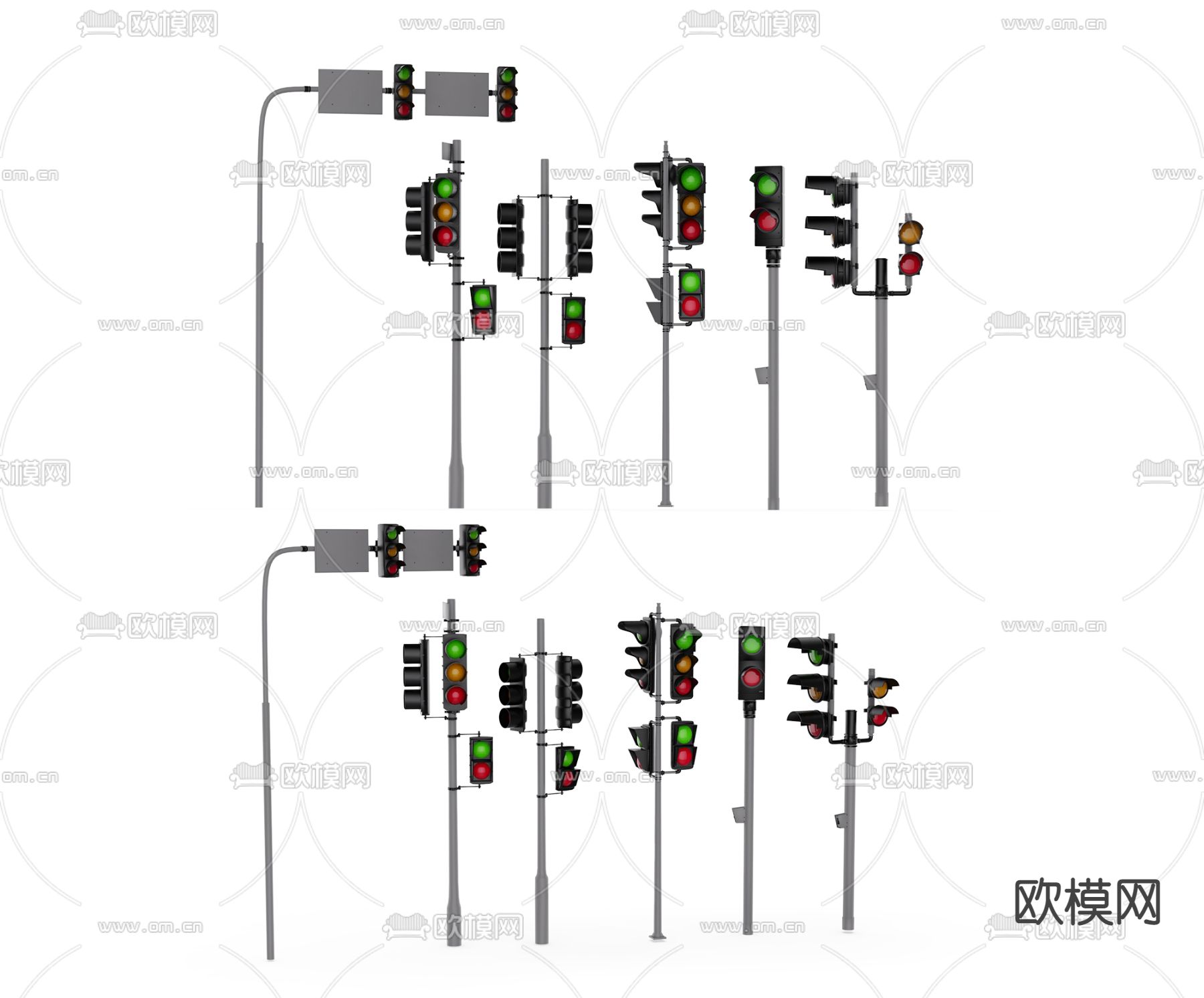 红绿灯su模型下载（渲染图1）