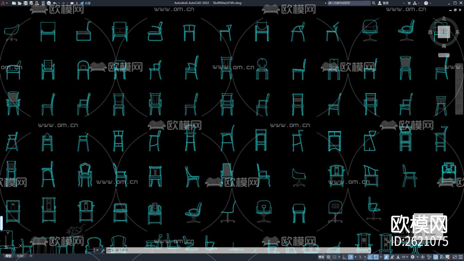 休闲椅 椅子 餐椅 休闲椅cad图库下载（渲染图3）
