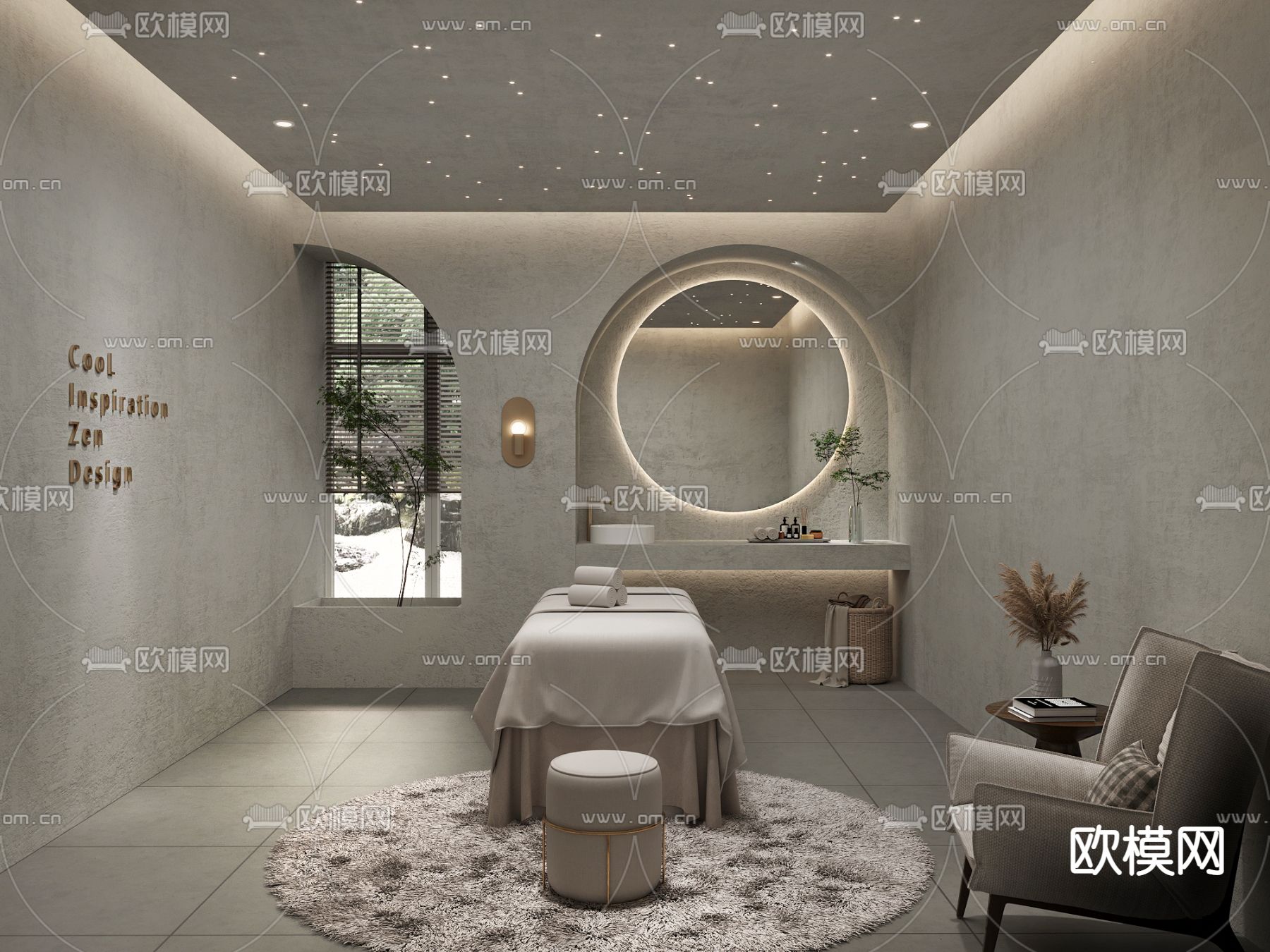 侘寂美容房 SPA护理房3d模型下载