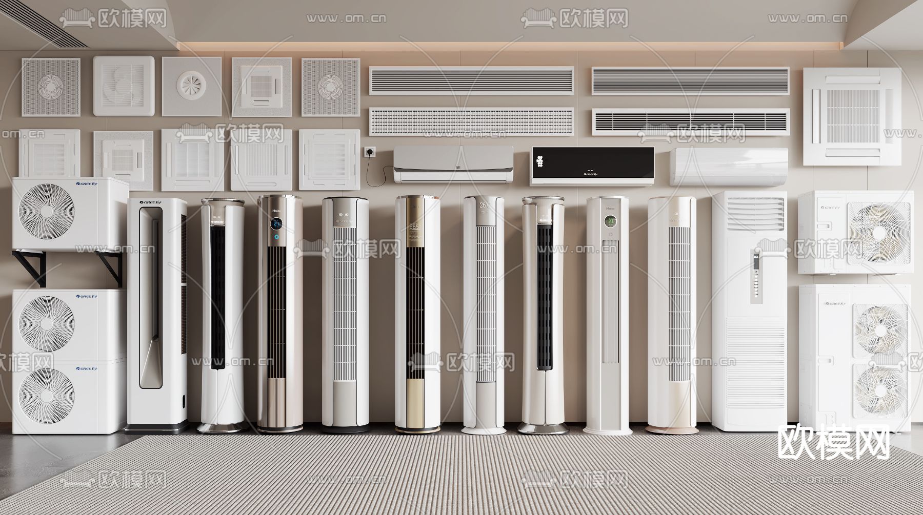 立式空调 空调外机 出风口3d模型下载