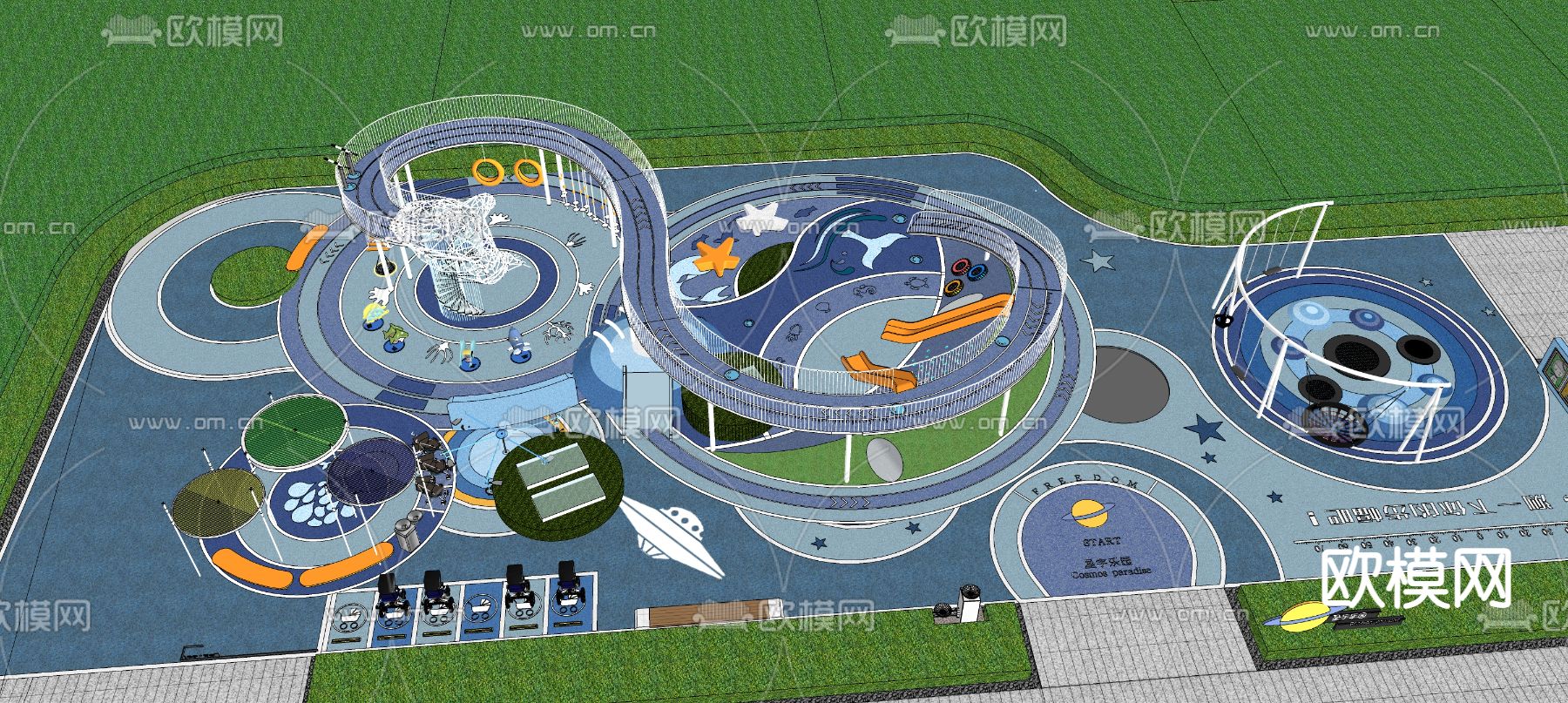 海洋主题乐园su模型下载（渲染图3）