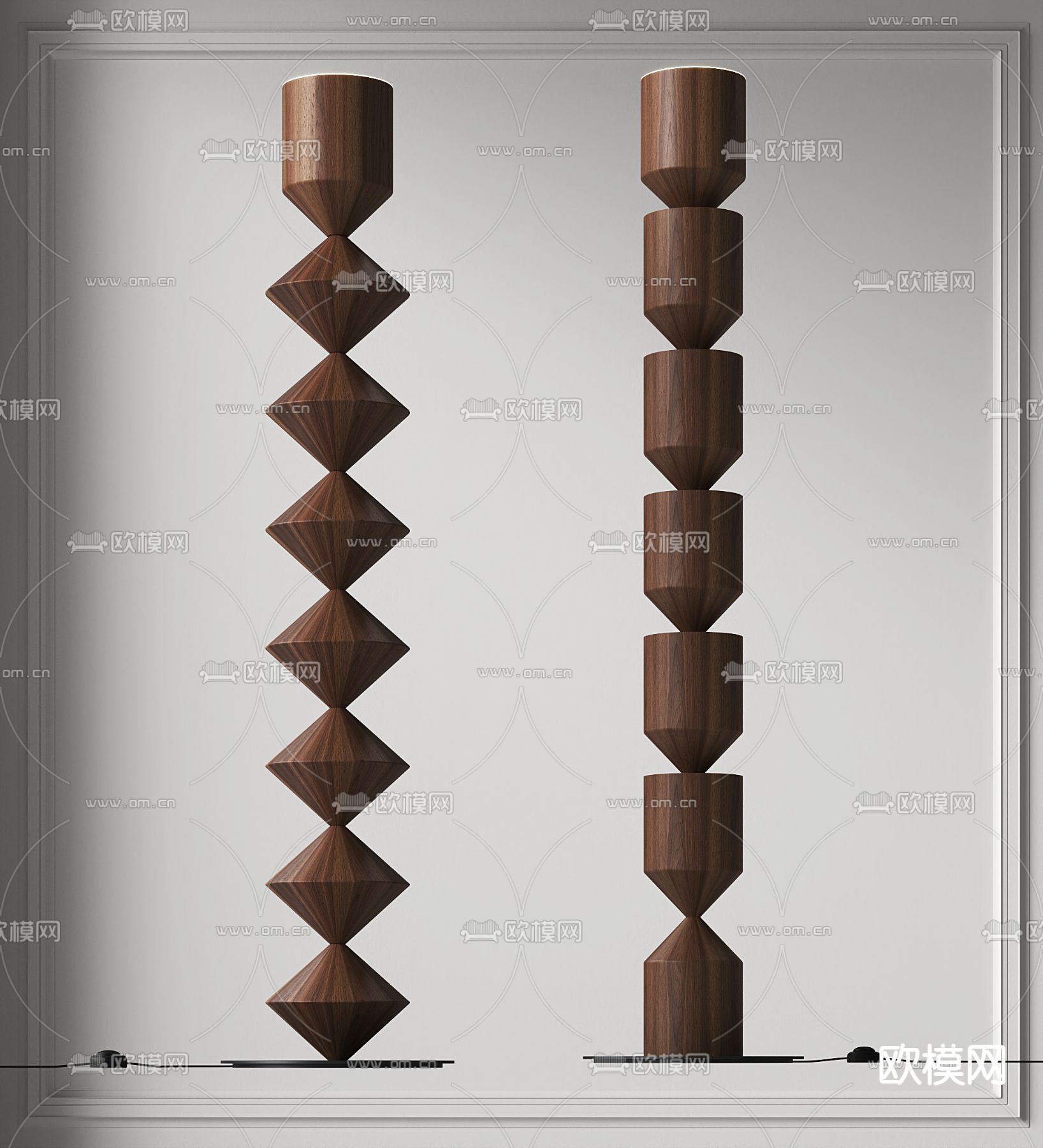 侘寂风落地灯su模型下载（渲染图1）