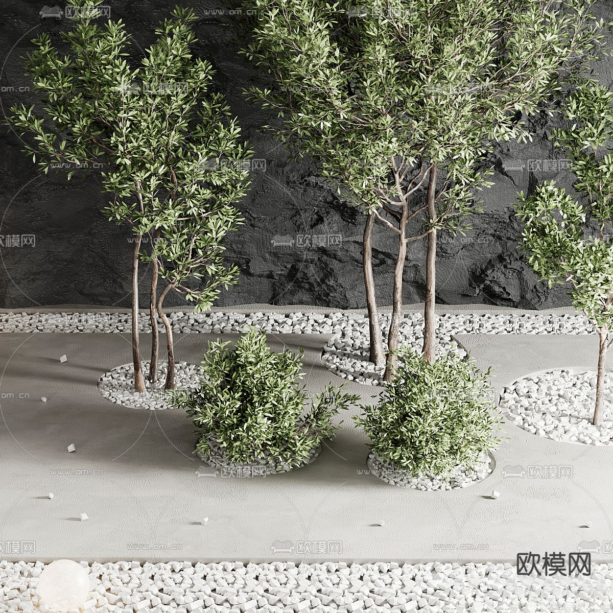 室内景观 植物堆3d模型下载（渲染图2）
