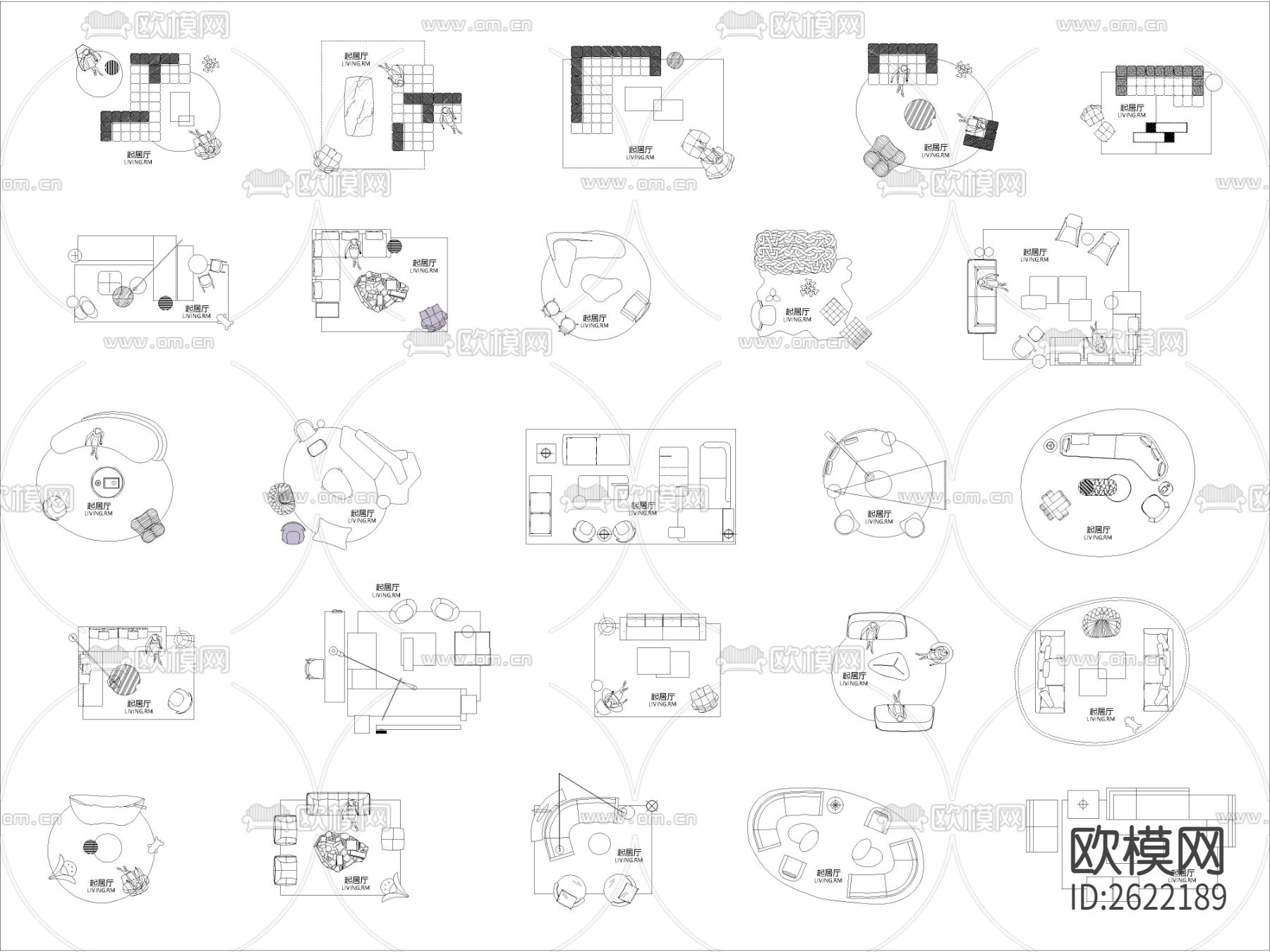 超实用网红家具组合cad图库下载（渲染图2）