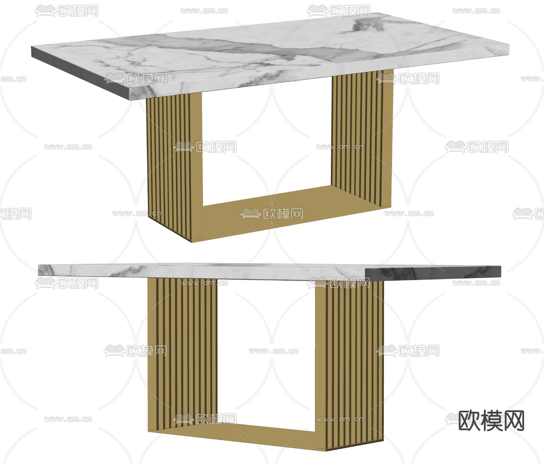 轻奢风餐桌su模型