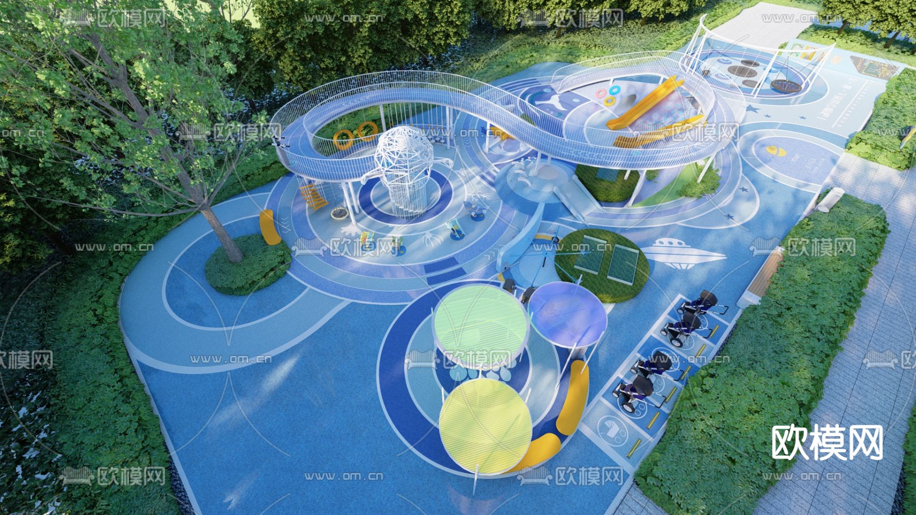海洋主题乐园su模型下载（渲染图2）