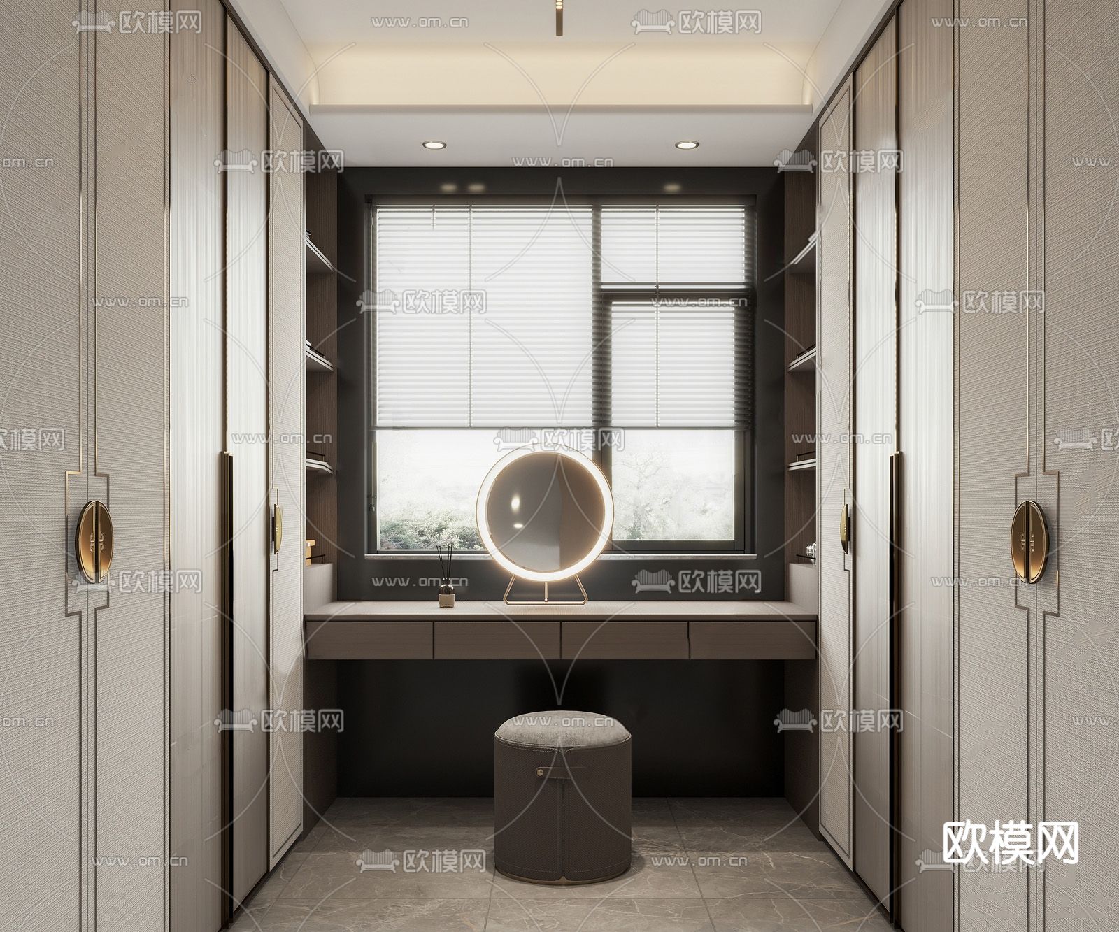 新中式衣帽间su模型下载_ID14071711_sketchup模型下载-欧模网