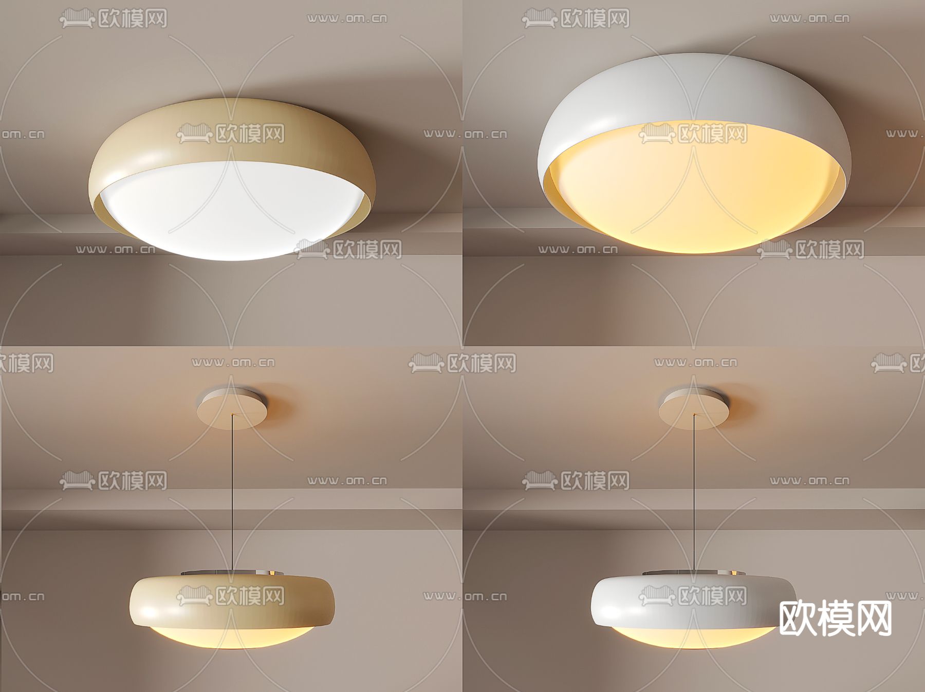 吊灯吸顶灯su模型下载（渲染图1）