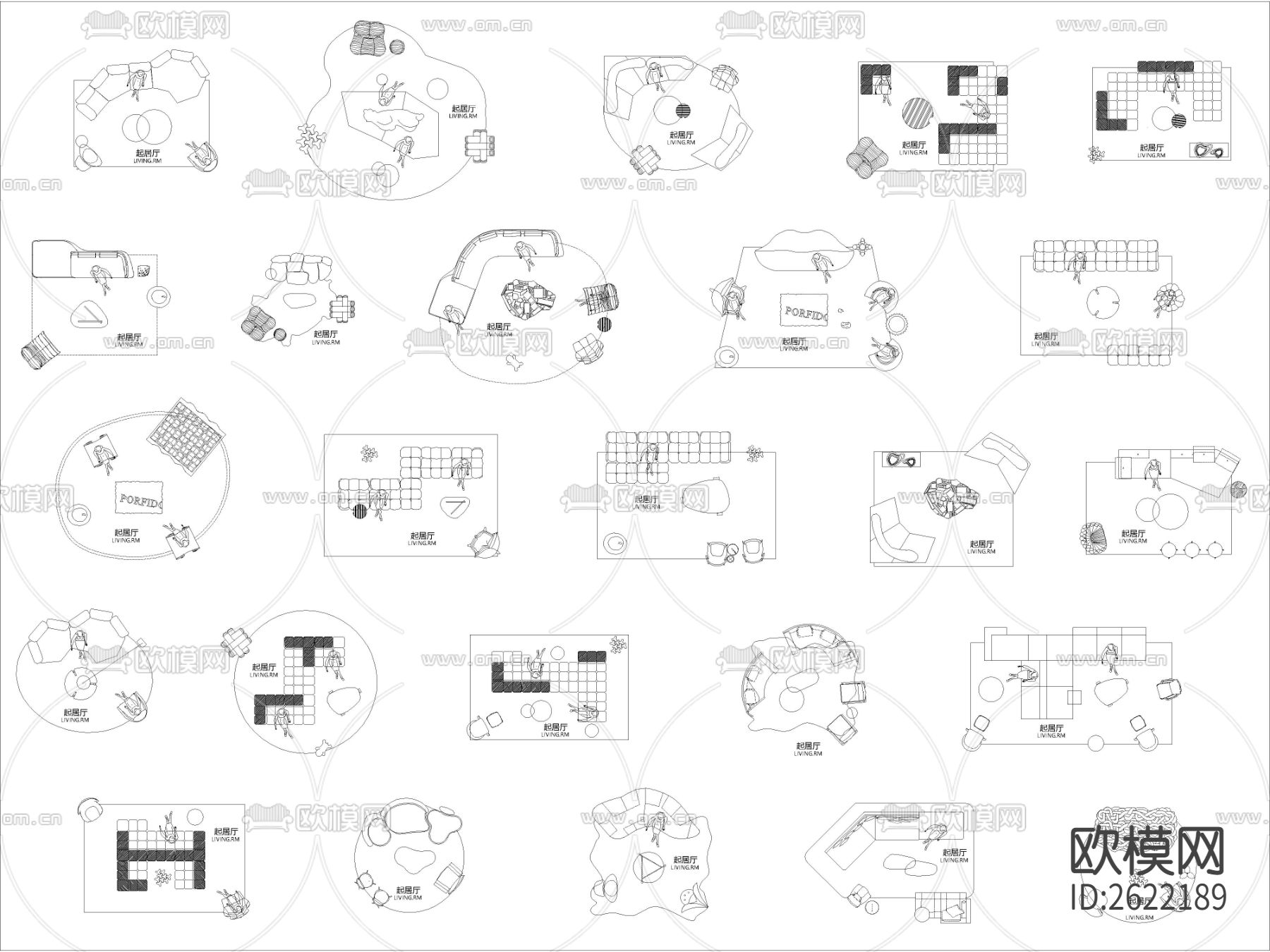 超实用网红家具组合cad图库下载（渲染图3）