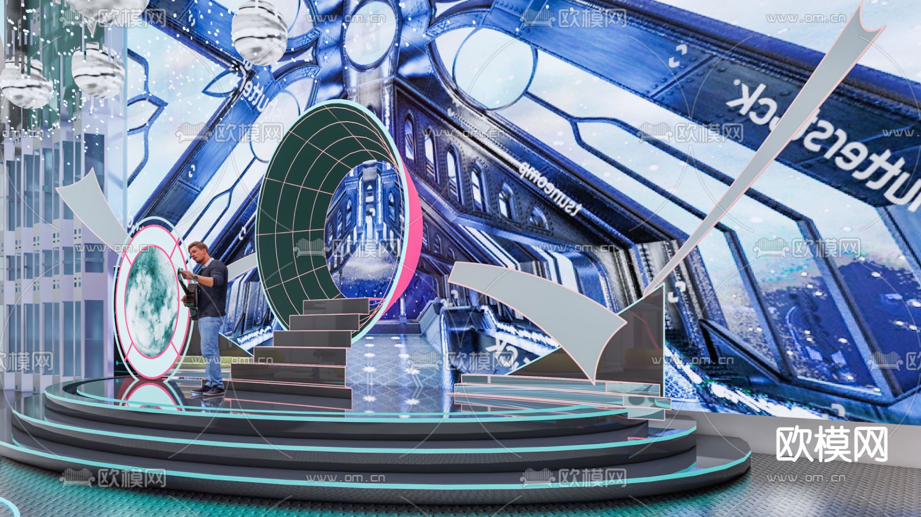 电玩城 游戏城su模型下载（渲染图3）