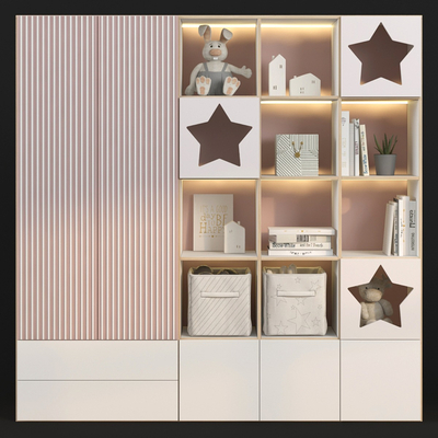  玩具收纳柜 储物柜su模型 