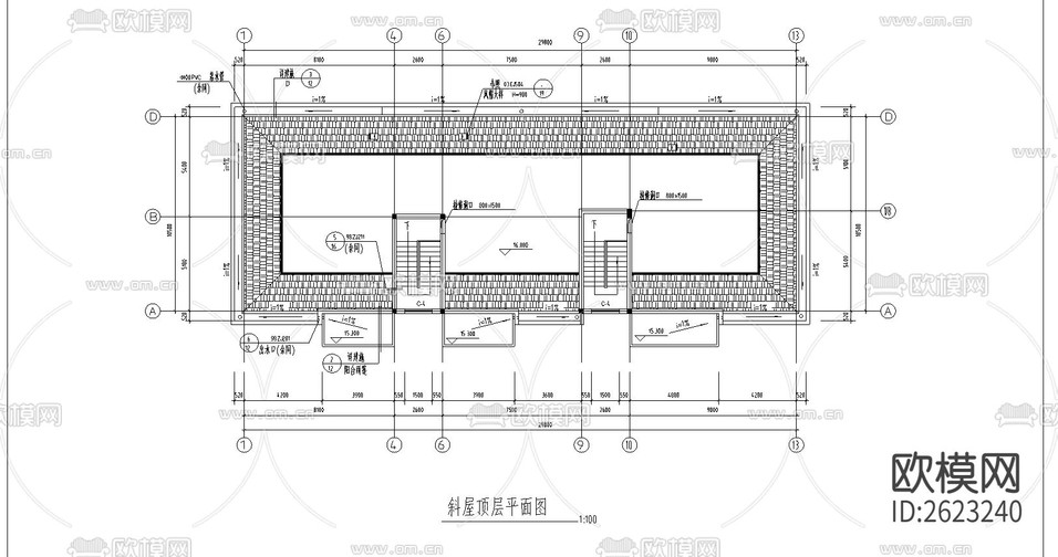 公寓樓CAD施工圖下載(渲染圖2)
