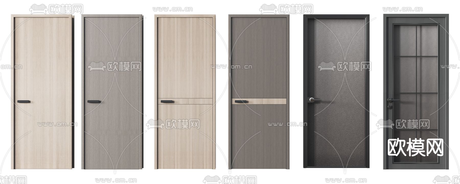 入户门 防盗门 房门 厨卫门3d模型下载（渲染图2）