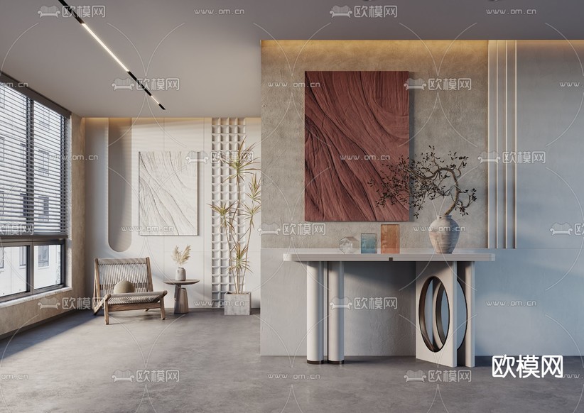 现代装饰画 抽象画3d模型下载
