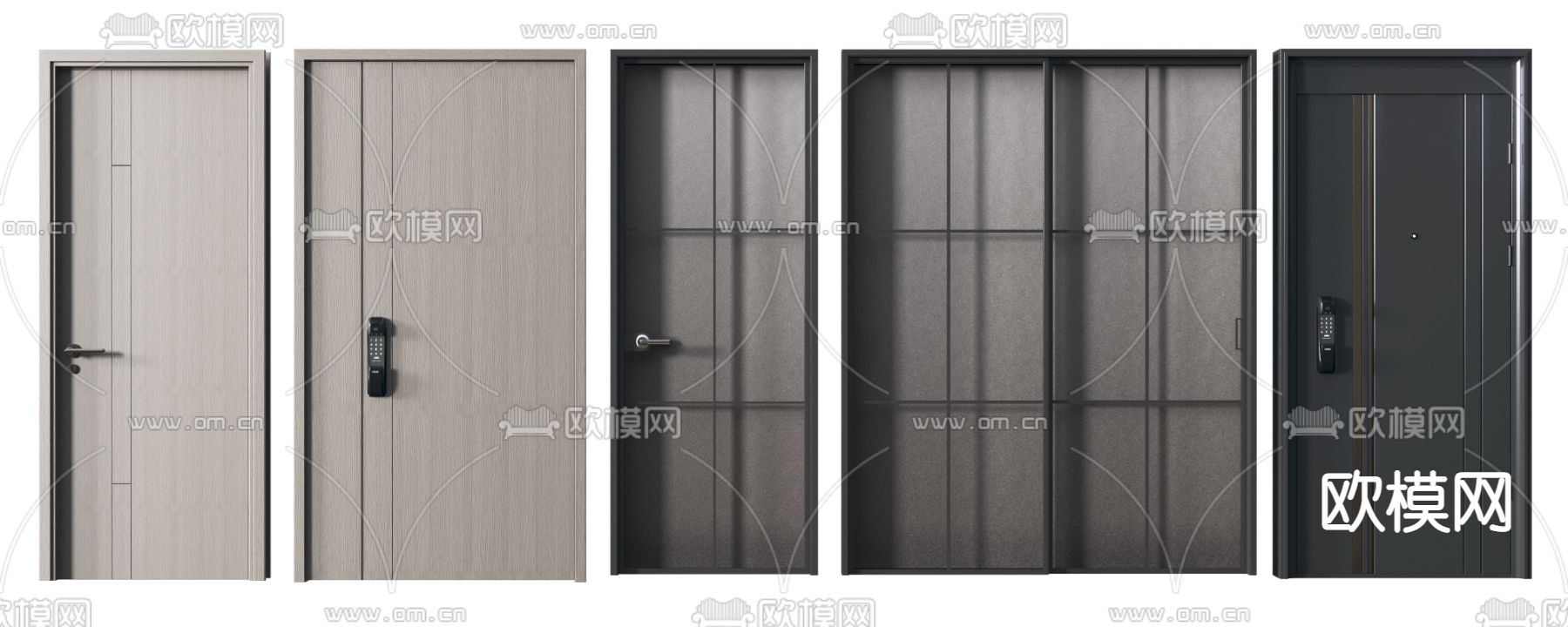 入户门 防盗门 房门 厨卫门3d模型下载（渲染图3）