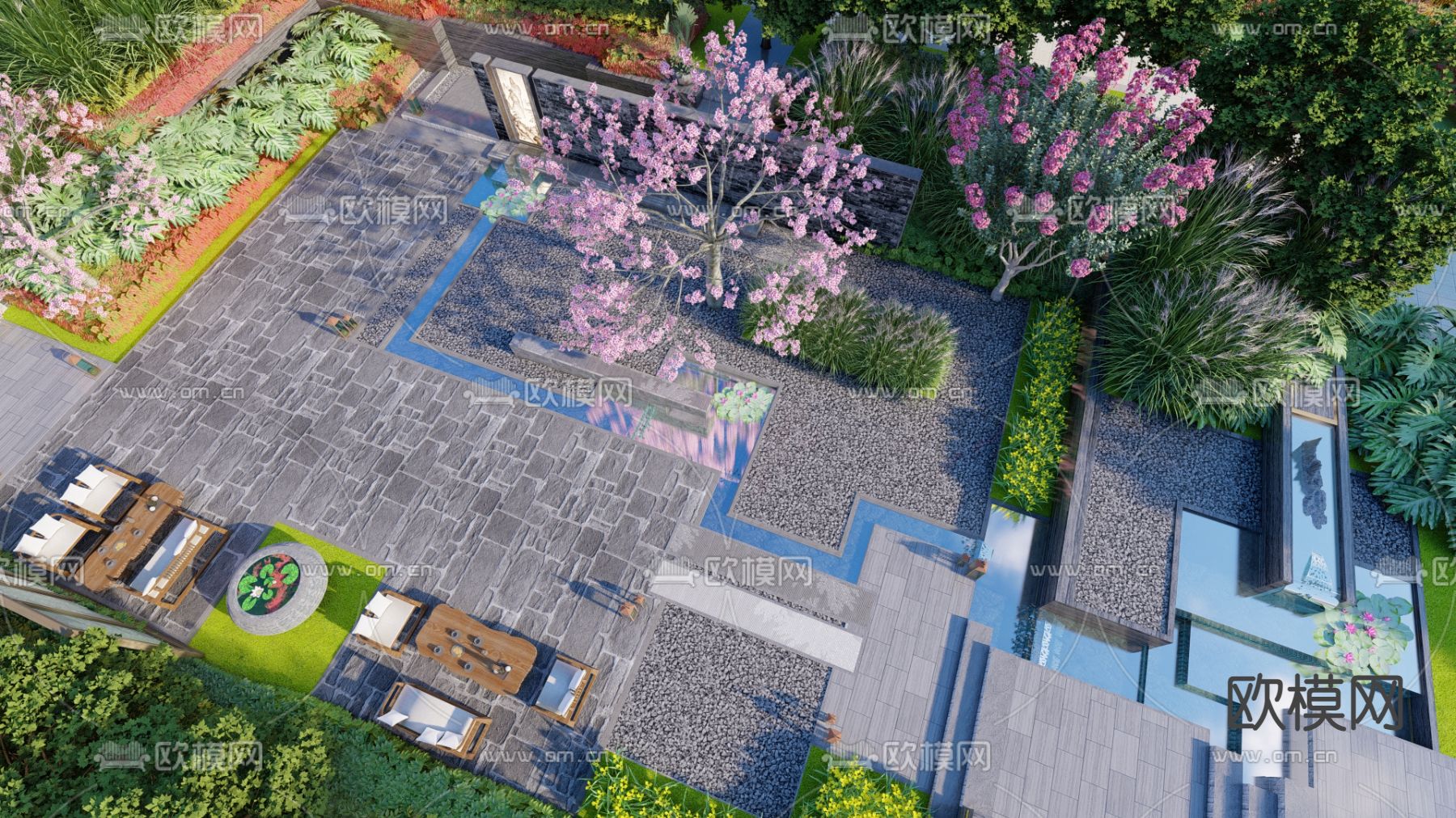 住宅景观 庭院花园su模型