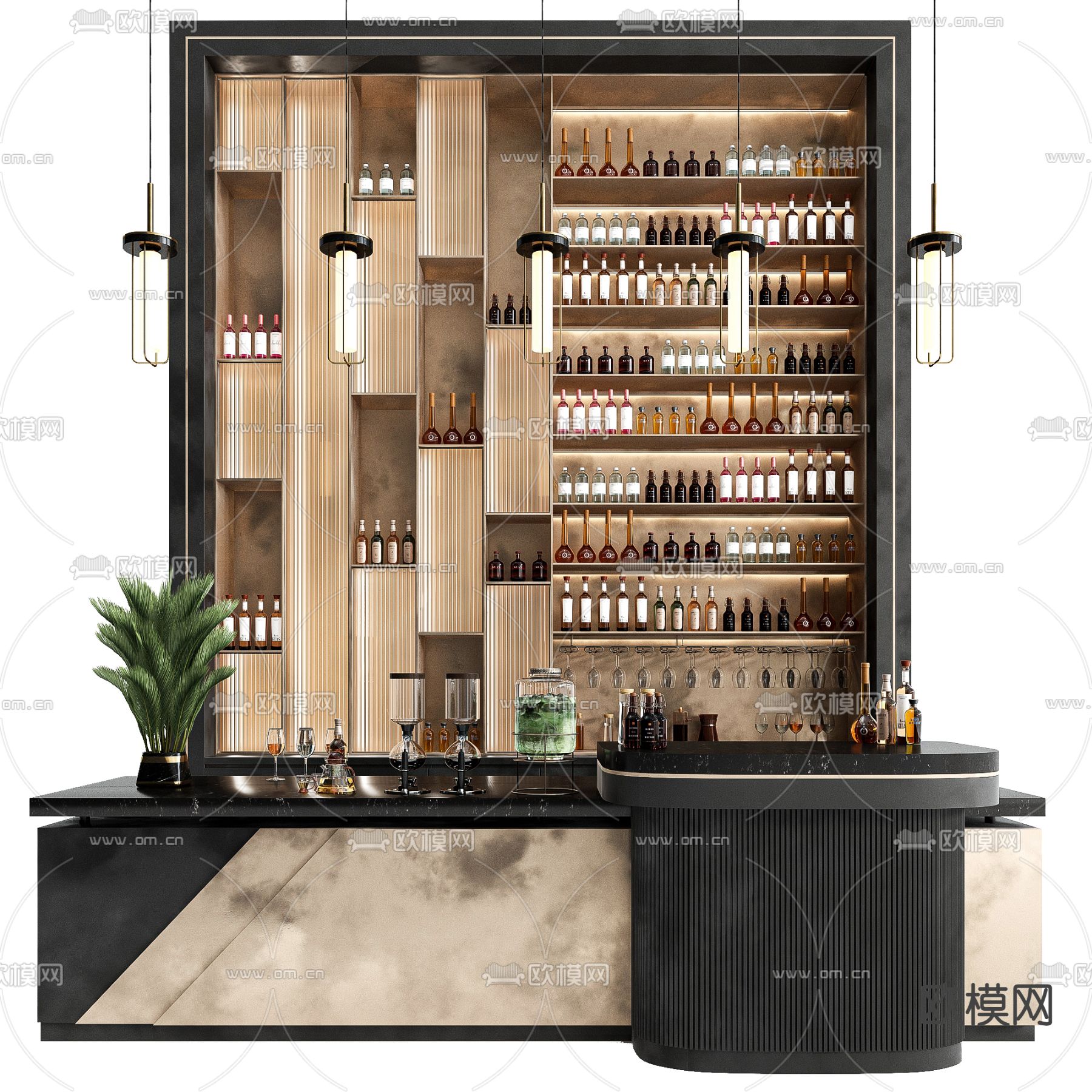 吧台 工作台 操作台3d模型下载（渲染图3）