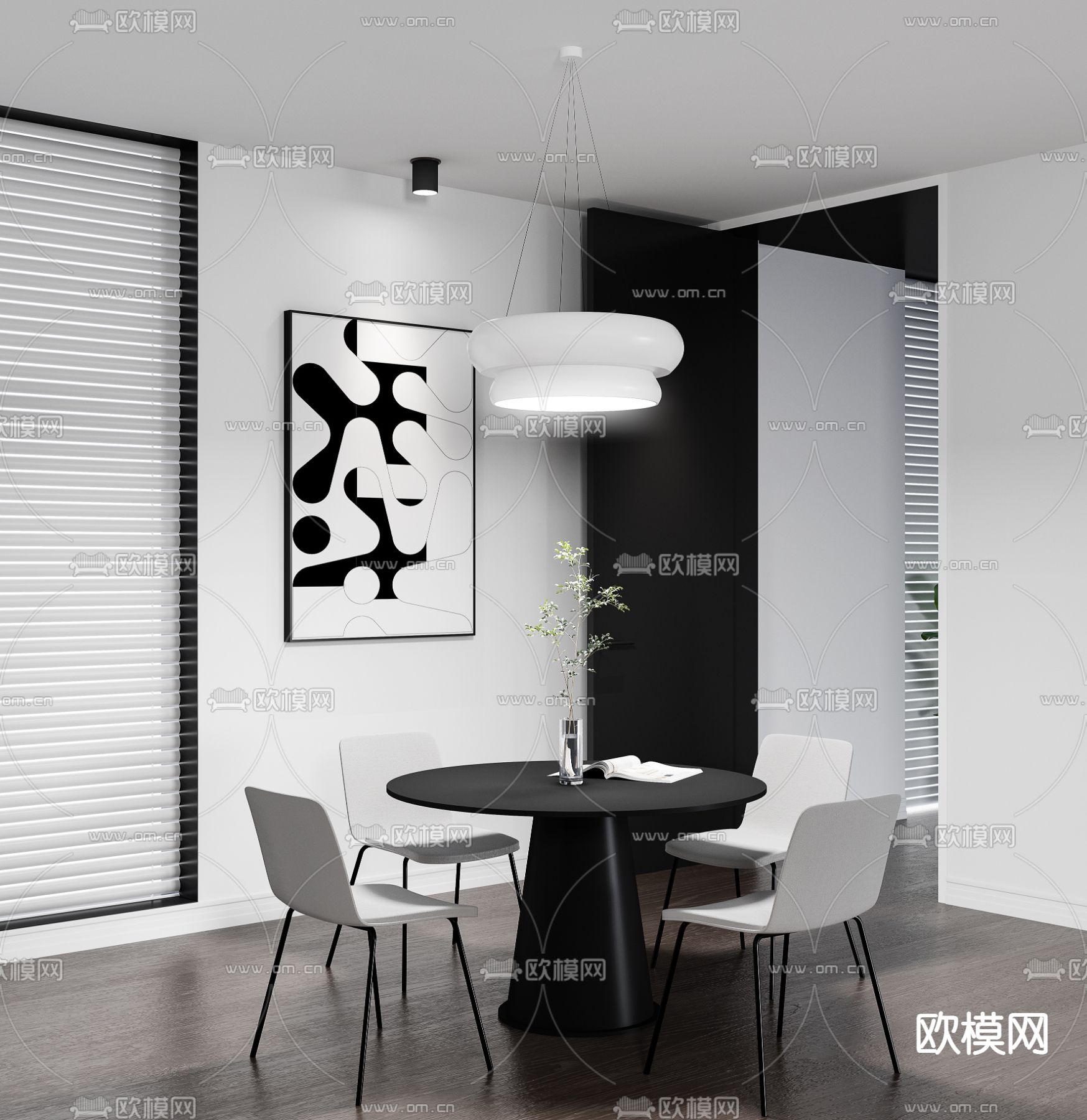 简约休闲桌椅3d模型下载