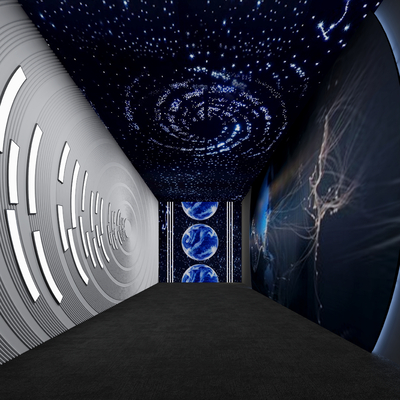  科技馆 星空走廊su模型 