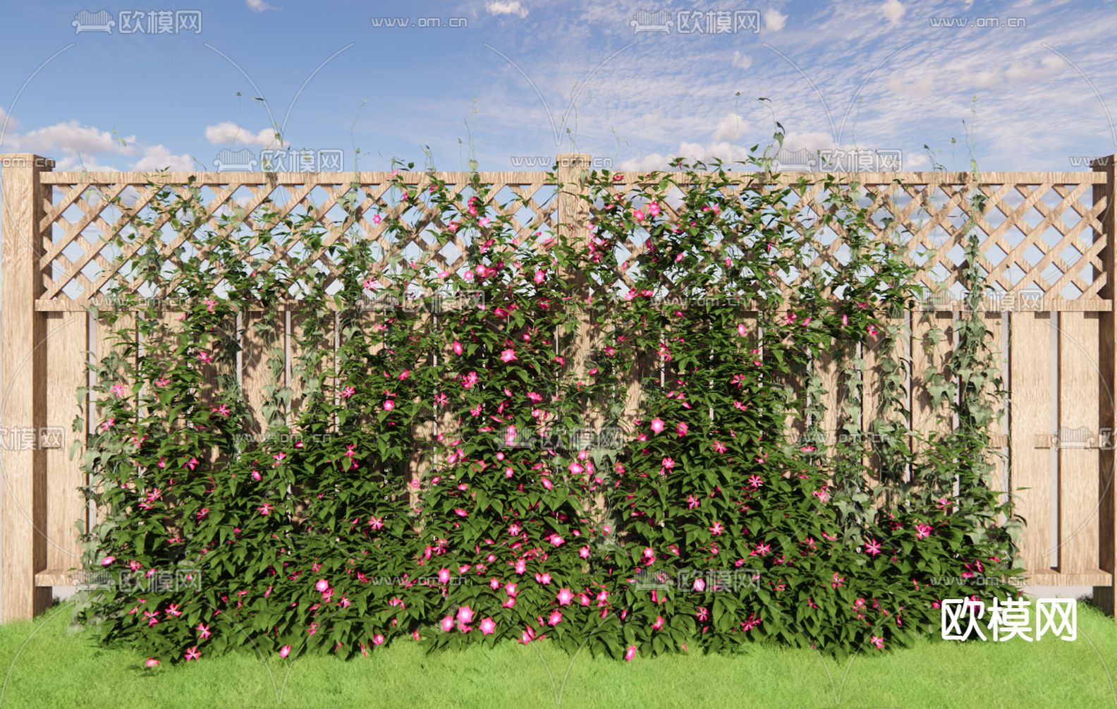 牵牛花藤 花架su模型下载（渲染图1）