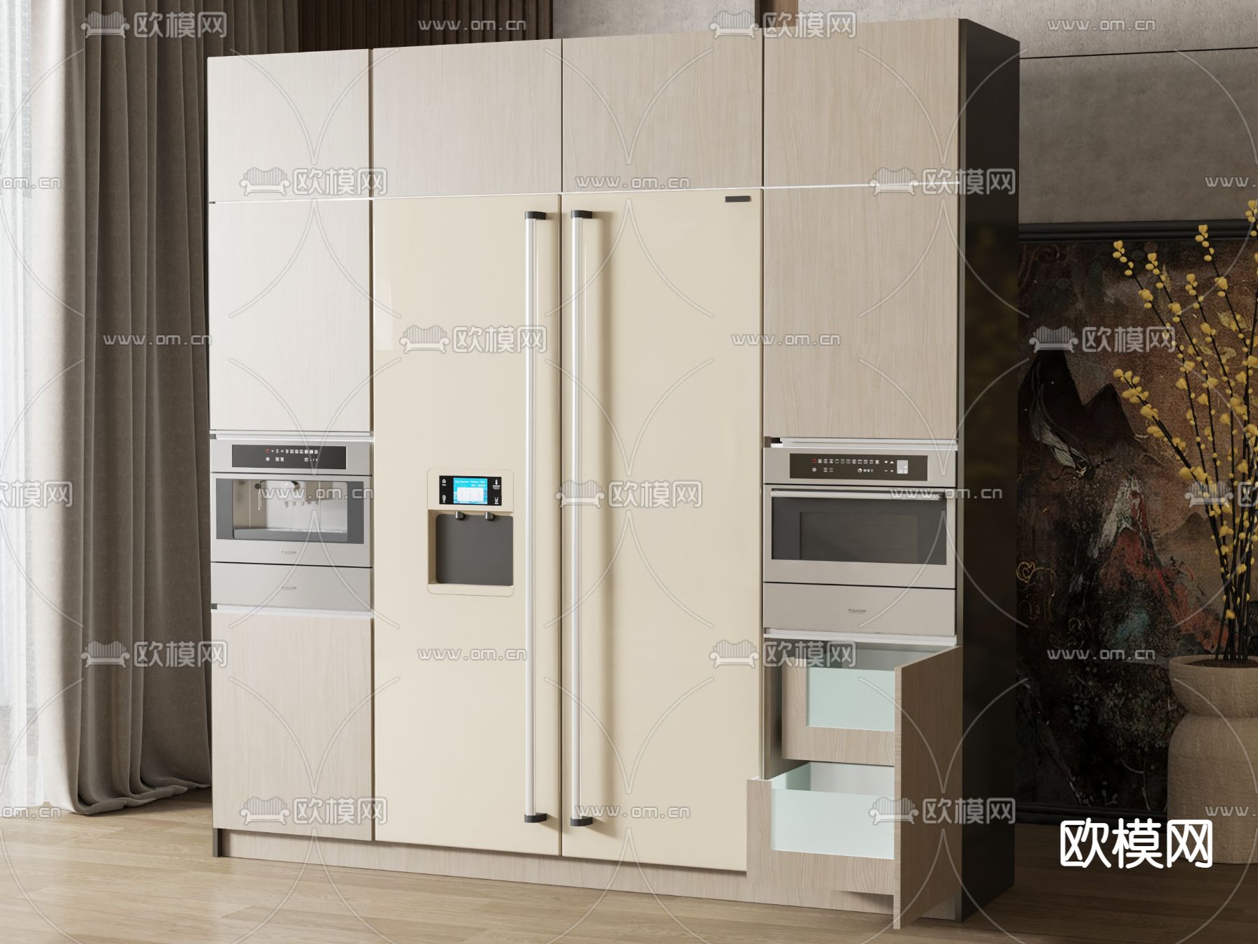 智能冰箱3d模型下载