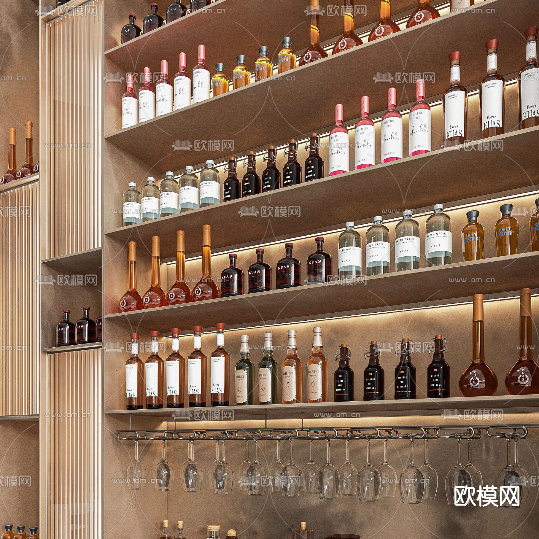 吧台 工作台 操作台3d模型下载（渲染图4）